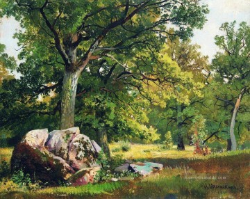 Ivan Ivanovich Shishkin Werke - sonniger Tag im Wald Eichen 1891 klassische Landschaft Ivan Ivanovich